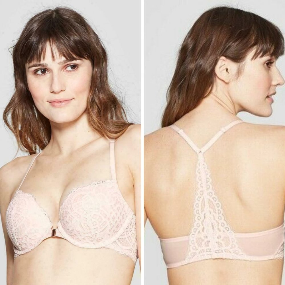 Women's Racerback Push Up Bra Auden Casual Pink